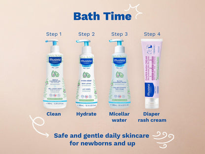 Mustela Gentle Cleansing Gel bath time routine