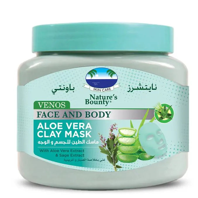 Nature's Bounty | Venos Clay Face & Body Mask with Aloe Vera Extract | 300ml