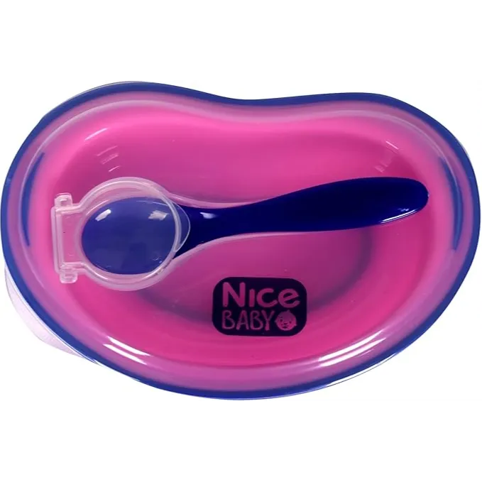 Nice Baby | Plate & Spoon and Cover Pink and blue