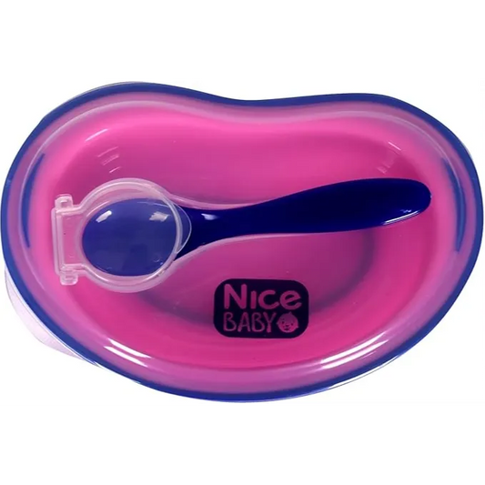 Nice Baby | Plate & Spoon and Cover Pink and blue