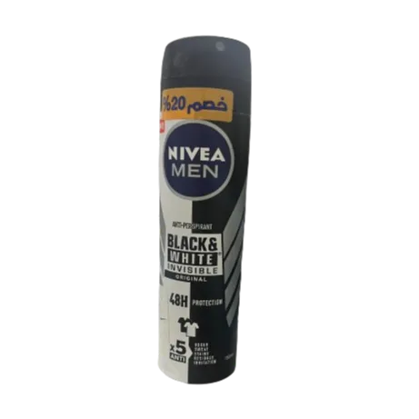 Nivea | Men Antiperspirant Spray for Men Black & White Invisible Protection Original | 150ml 20% Off