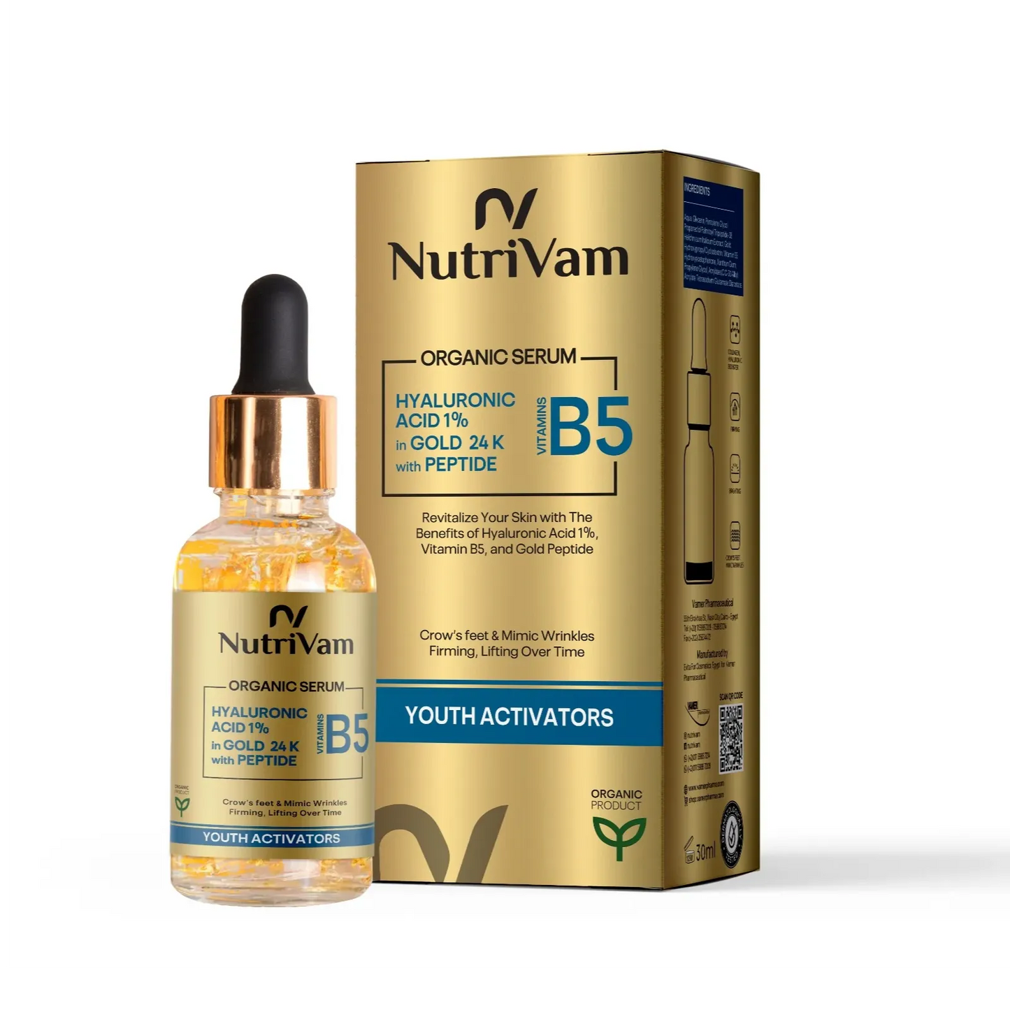 Nutrivam | Organic skin serum Gold HA | 30ml