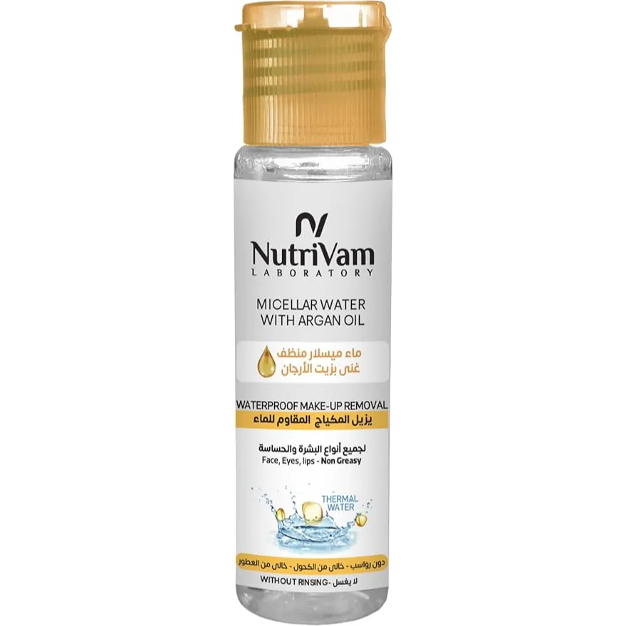 Nutrivam | Micellar Water with Argan Oil Water Proof Make Up Removal | 35Ml
