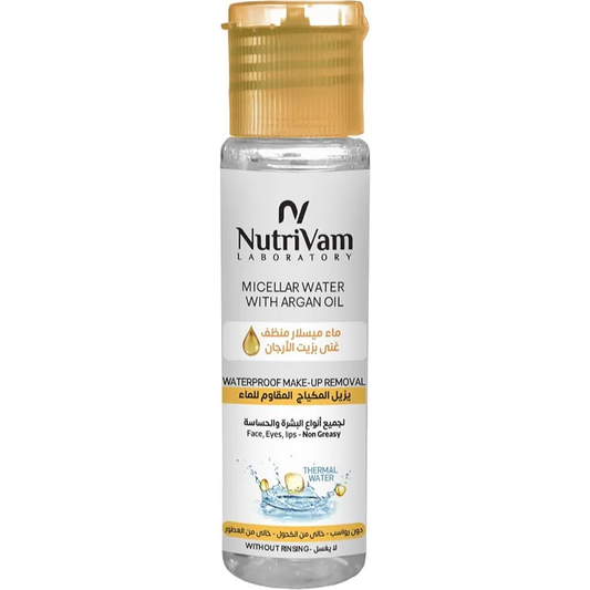 Nutrivam | Micellar Water with Argan Oil Water Proof Make Up Removal | 35Ml