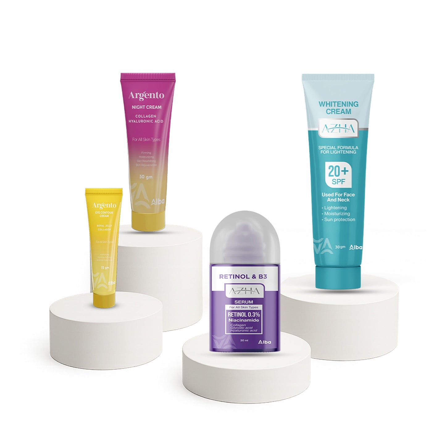 offer- Retinol 30ml + Night 30gm + Eye 15gm + Azha 30gm hm