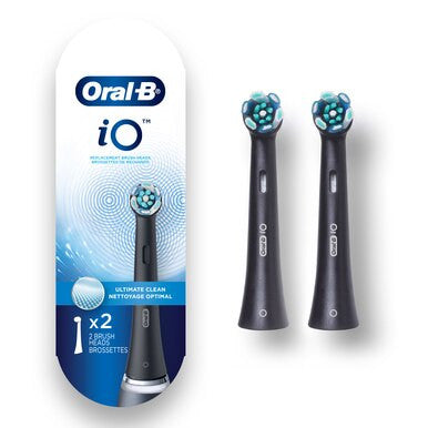 Oral-B iO Ultimate Clean black brush heads package contents