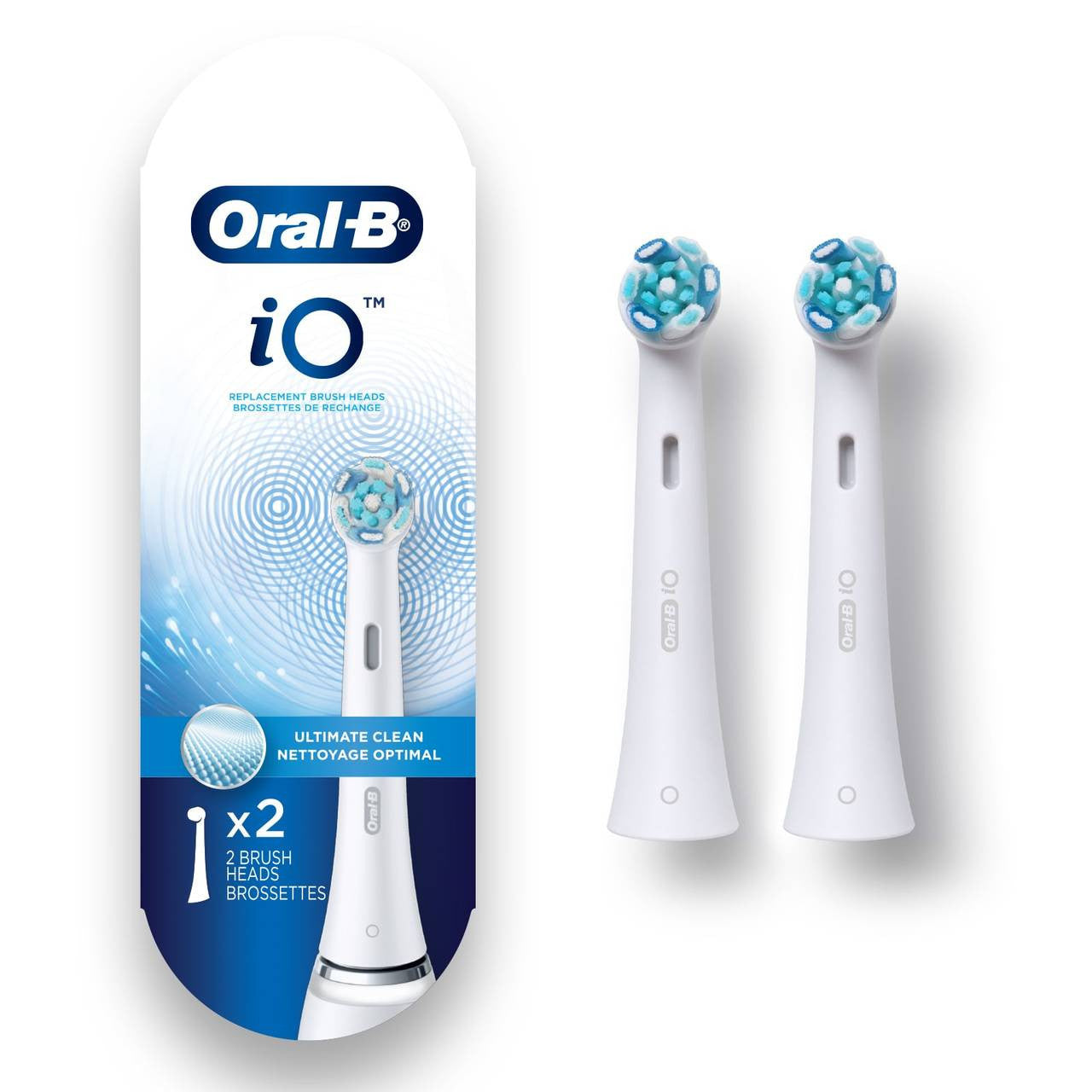 Oral-B iO Ultimate Clean white replacement brush heads 2-count