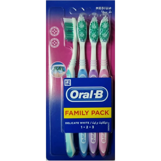 Oral B | Delicate White Family Pack Toothbrushes | 4 Pcs