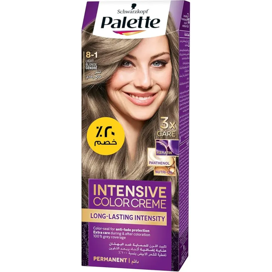 Palette | Intensive Color Creme, 8-1 Light Blonde Cendre