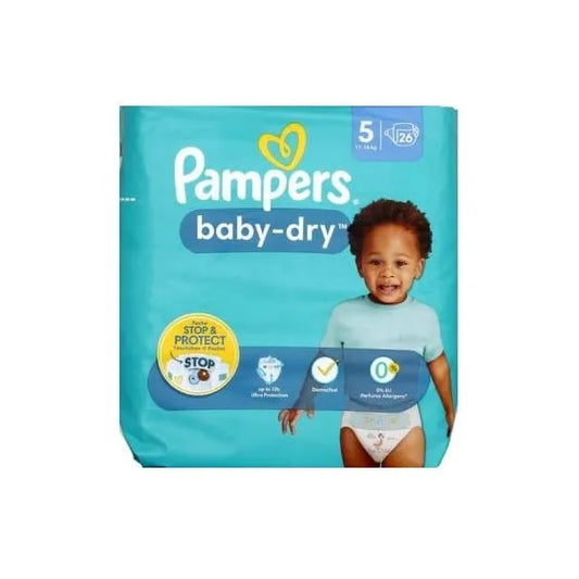 Pampers | Baby Dry Taped Diapers 11-25kg Size 5 | 26 Pcs
