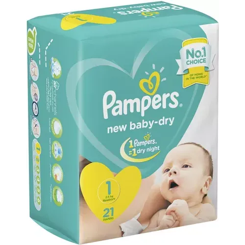 Pampers | Diapers Baby Dry New Born Size 1 | 21 Pcs
