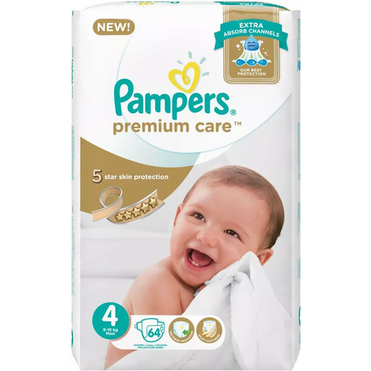 Pampers | Diapers Premium Care Extra Absorb Size 4 | 64 Pcs