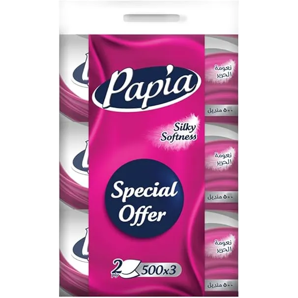 Papia | Facial Tissues 2 Ply | 500Tissue | 3Pcs