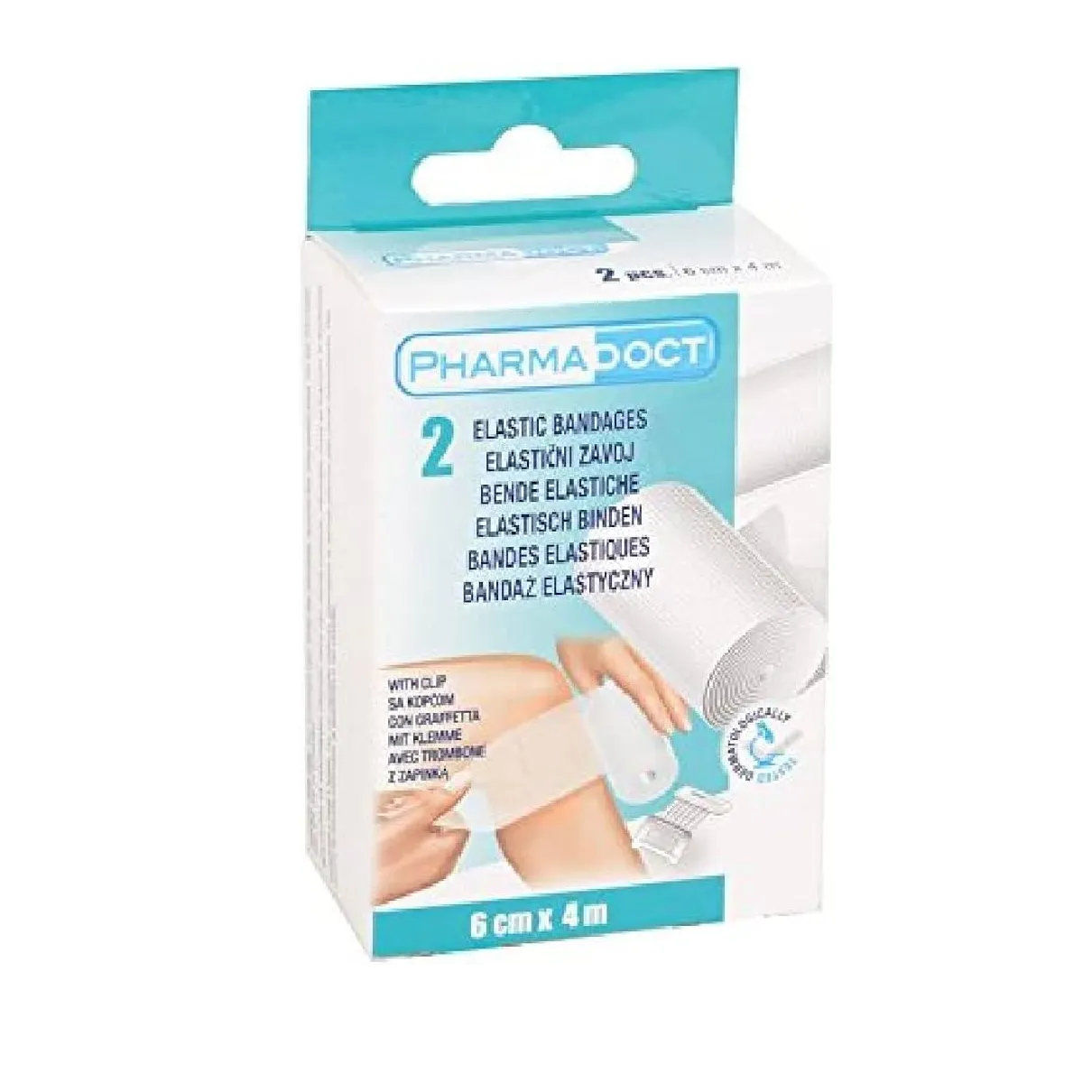Pharmadoct | Elastic Bandage with Clip (10cmx4m)