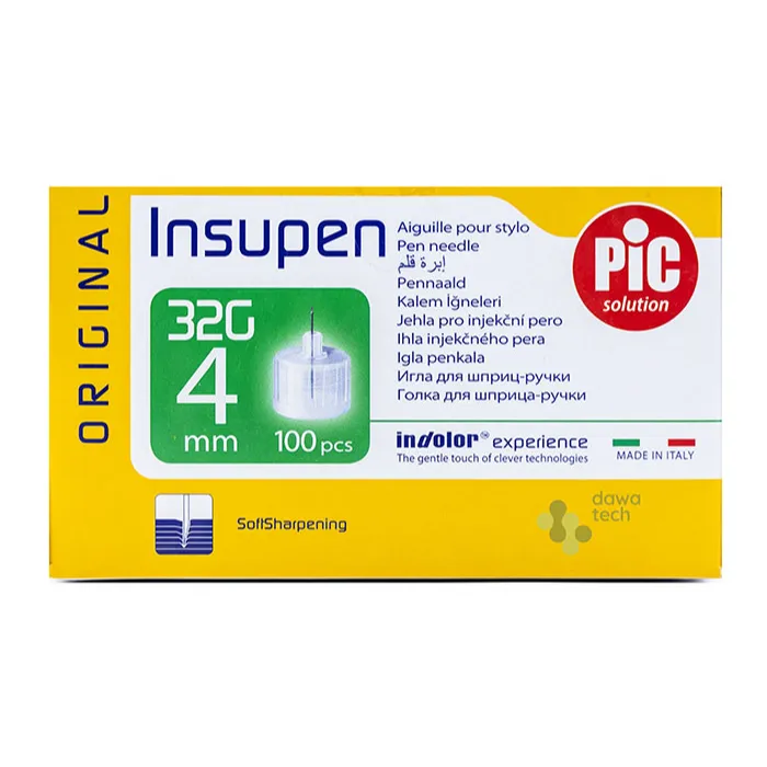 Pic | Solution Insupen Sterile 32G Original 4mm Pen Needles | 100 Pcs