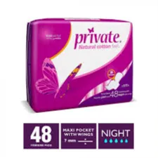 Private | Female Diapers Night with Wings | 48Pcs
