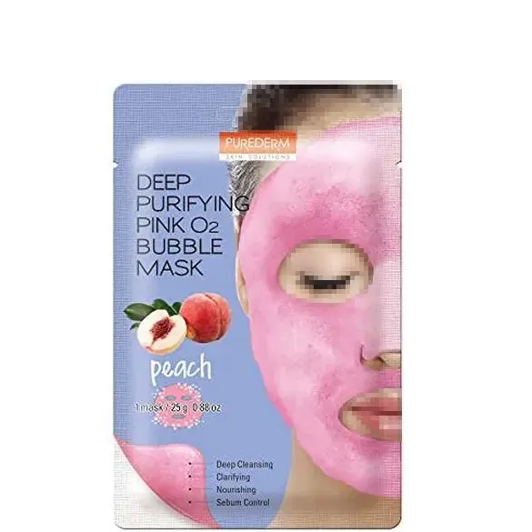 Purederm | Deep Purifying Pink O2 Bubble Mask | Peach