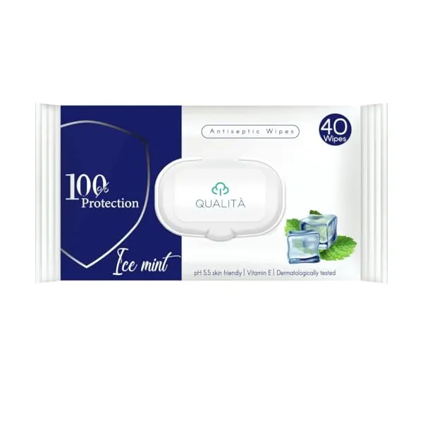 Qualita | Antiseptic Wipes Ice Mint | 40 Wipes
