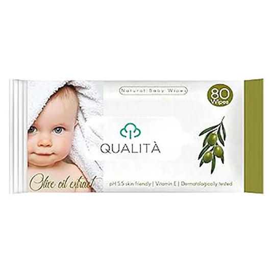 Qualita | Baby Wipes with Olive Oil | 80 Pcs
