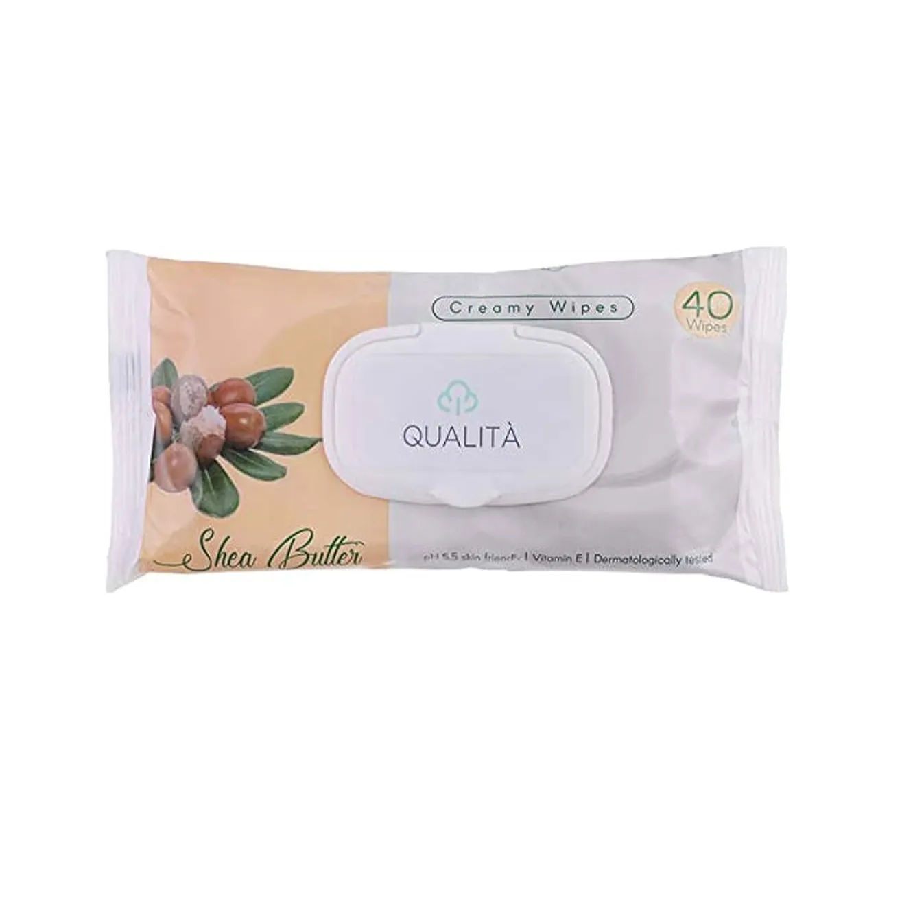 Qualita | Antiseptic Alcohol-free Wipes with Shea Butter | 40 Pcs
