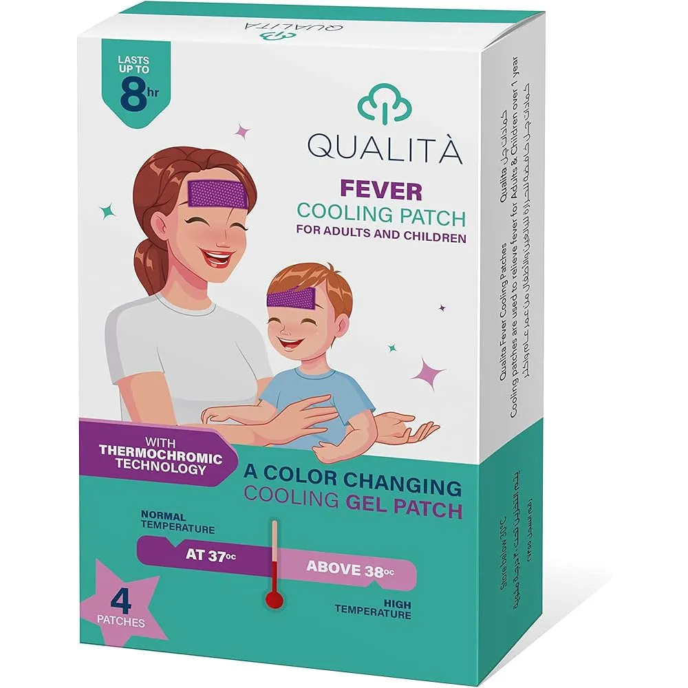 Qualita | Fever Cooling Gel Patches For Adults & Children | 4 Pcs