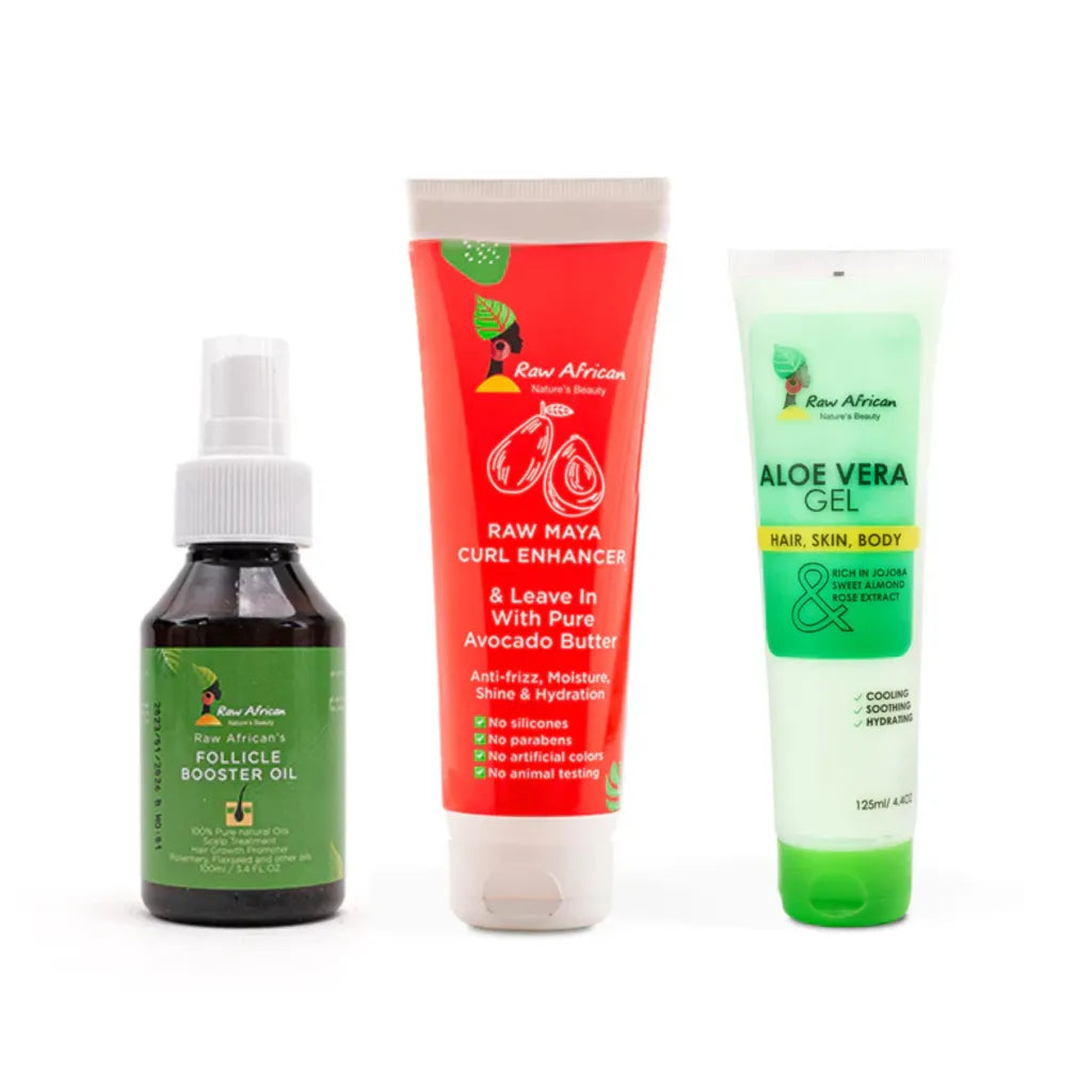 Raw African | Aloe Vera Gel + Maya Leave In + Oil