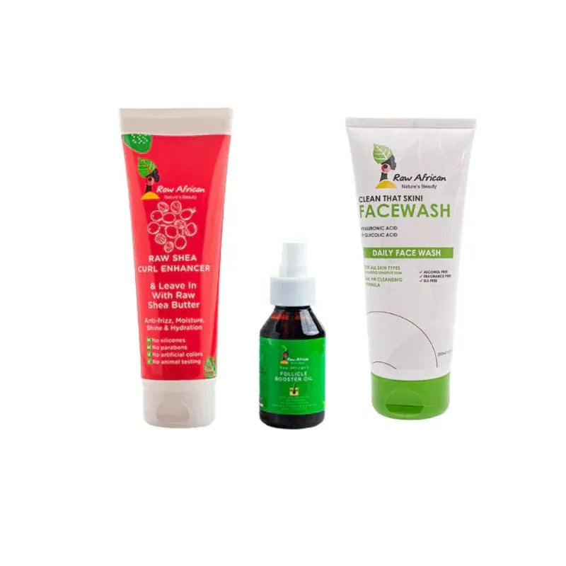 Raw African | Beauty Set (Wash+ Follicle Booster Oil + Leave In)
