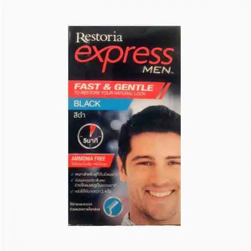 Restoria Express Men | Brush In Hair Color for Real Black | 40gm