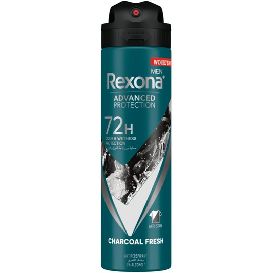 Rexona | Men Advanced Protection 72H+ Antiperspirant Deodorant Charcoal Clean Spray | 150ML