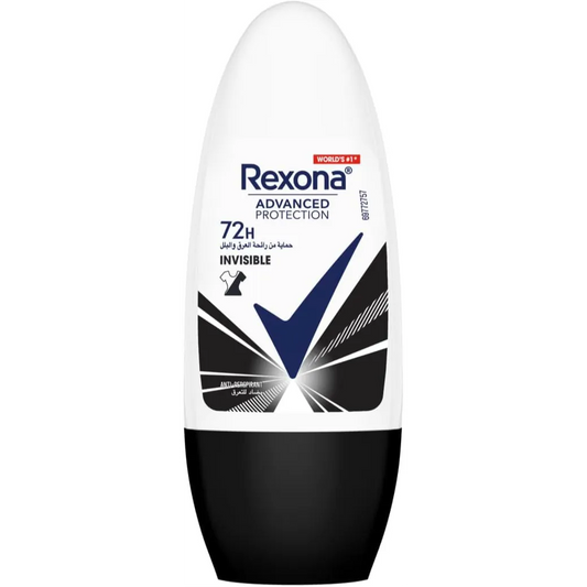 Rexona | antiperspirant deodorant roll-on for Women Advanced Protection 72H+ Invisible Dry Black & White | 50 ml | 10LE off