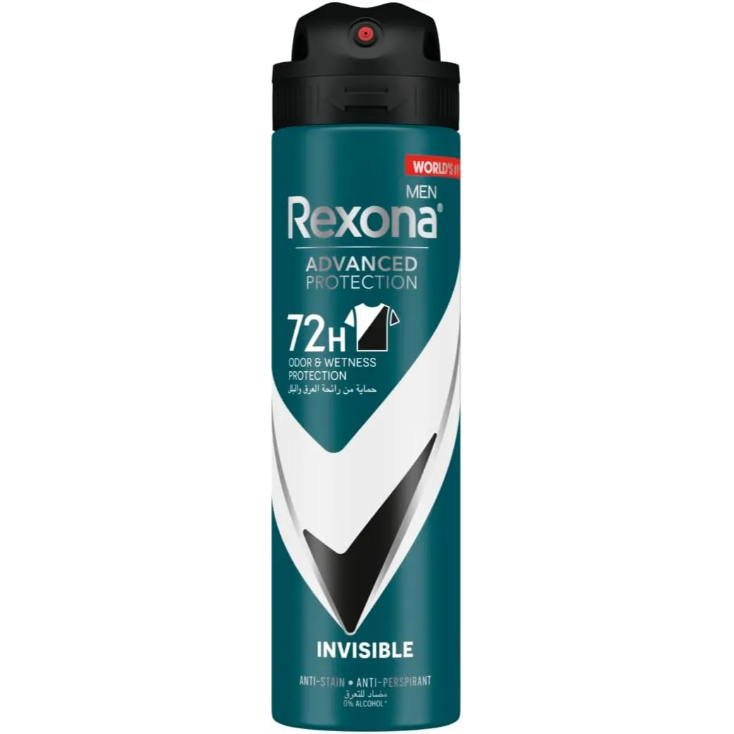 Rexona | Men Advanced Protection 72H+ Clear Antiperspirant Deodorant Spray Invisible Dry Black & White | 150Ml