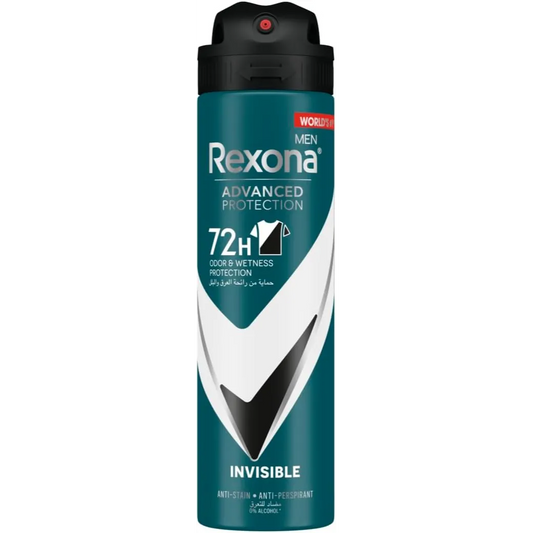 Rexona | Men Advanced Protection 72H+ Clear Antiperspirant Deodorant Spray Invisible Dry Black & White | 150Ml