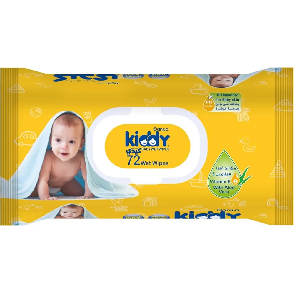 Sanita | Kiddy Wipes with Vitamin E & Aloe Vera | 72 Pcs