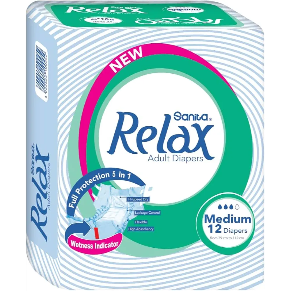 Sanita Relax | Adult Diapers Medium | 12 Diapers