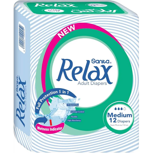 Sanita Relax | Adult Diapers Medium | 12 Diapers