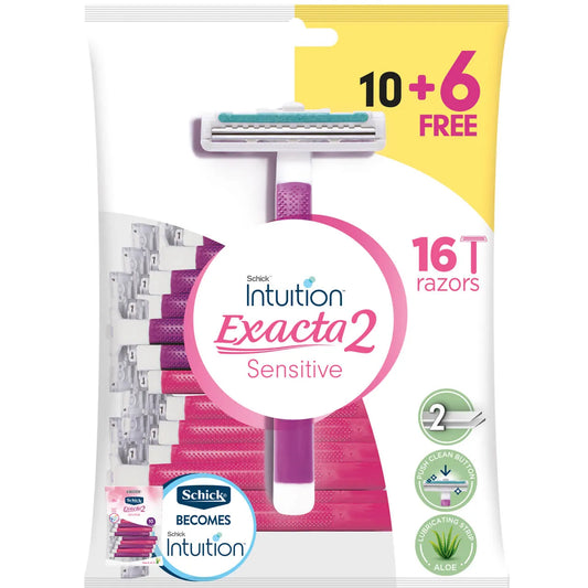 Schick | Intu Exacta2 Sen | 2 Blad for women | 10+6 Pcs
