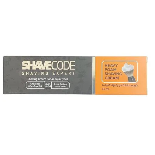 Shave Code | Shaving Cream For All Skin Type Charcoal and Tea Tree oil | 40ml
