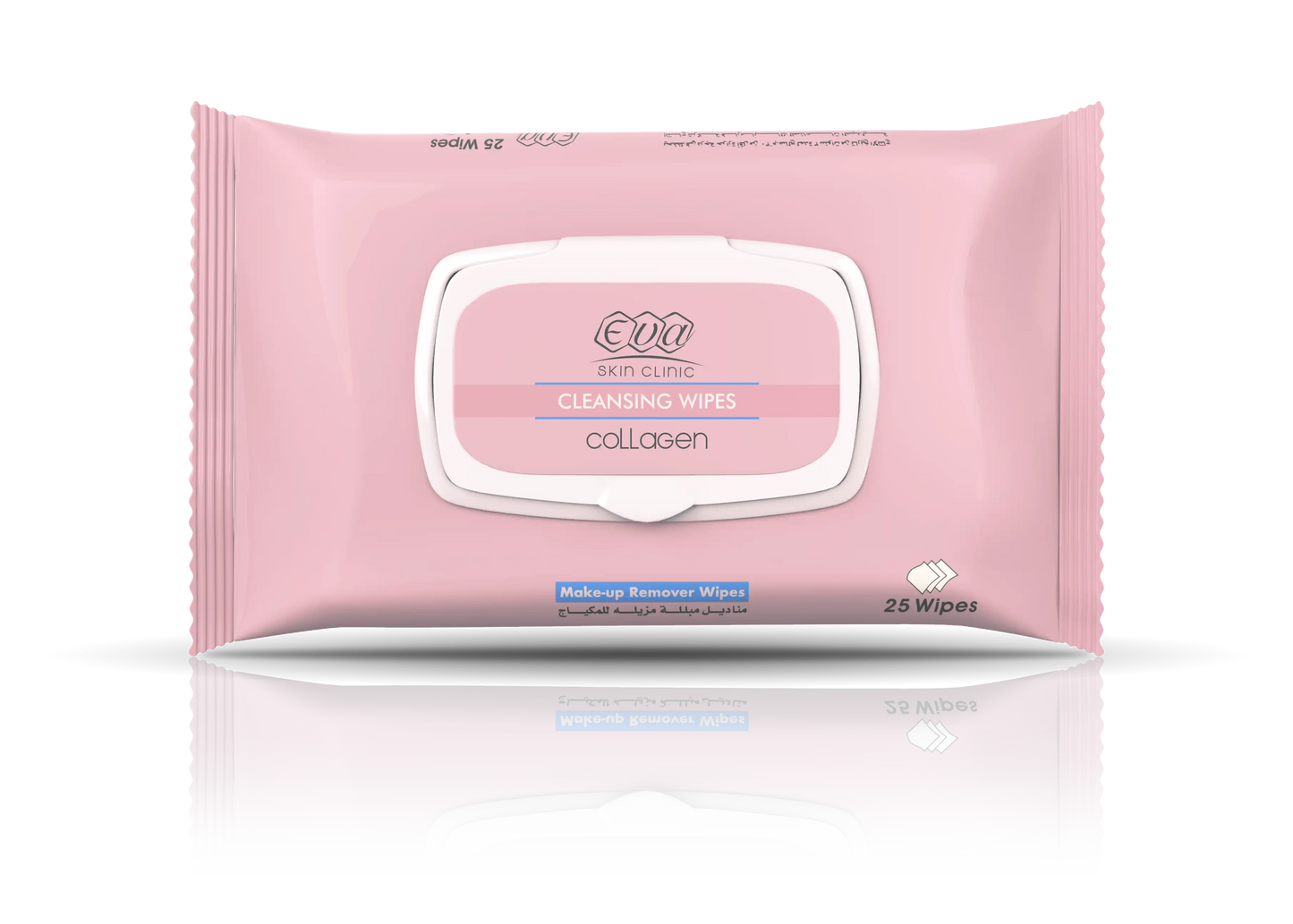 Eva Skin Clinic Anti-Ageing Collagen Moisturizing & Cleansing Facial Wipes (25 Wipes Per Pack)