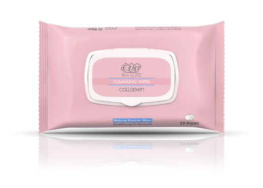 Eva Skin Clinic Anti-Ageing Collagen Moisturizing & Cleansing Facial Wipes (25 Wipes Per Pack)