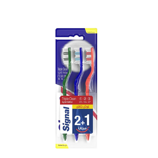 Signal | Triple Clean protection against cavity Toothbrush | 3 Pcs