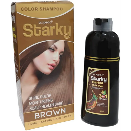 Starky | 3in1 Moisturizing Herbal Hair Dye Shampoo Brown 20