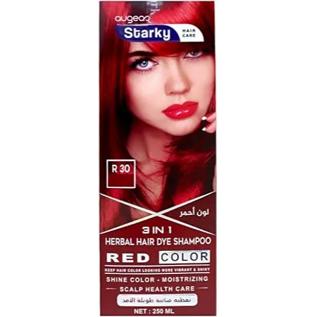 Starky | Herbal Hair Dye Shampoo 3 in1 Red Shine Color R30 | 250ml