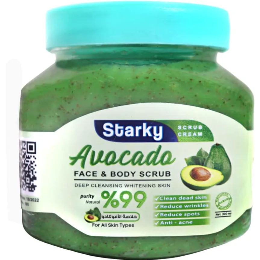 Starky | Face & Body Scrub Deep Cleansing Whitening Skin with Avocado | 300ml