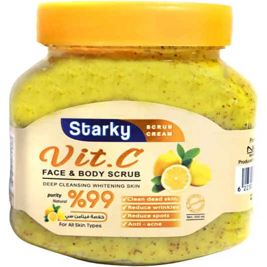 Starky | Face & Body Scrub Deep Cleansing Whitening Skin with Vit C | 300ml