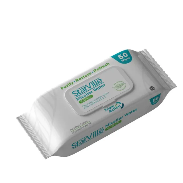 Starville | Micellar Water Makeup Remover Wipes | 50wipes