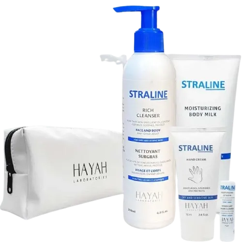 Hayah Straline | Milk | 200ml + Hand Cream | 50ml + Transparent Butter | 5gm + Wash | 200ml