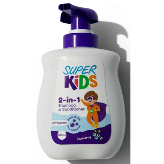 Superkids | 2 in 1 Shampoo & Conditioner with Blueberry Scent | 500ml