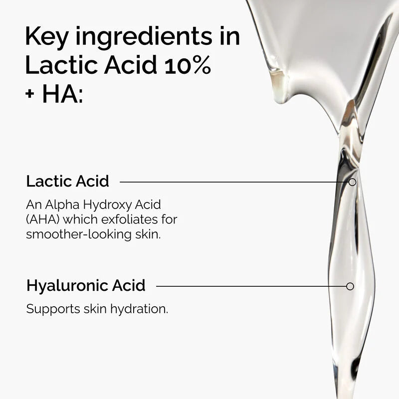 The Ordinary Lactic Acid 10% + HA 30ml formula information