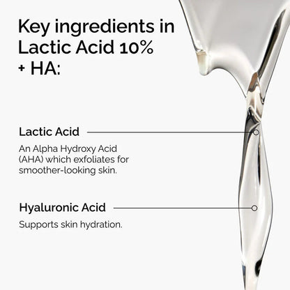 The Ordinary Lactic Acid 10% + HA 30ml formula information
