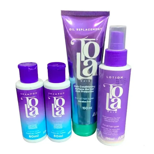 Tola Hair | Box 4X1 (Lotion 120ml + Oil Replacement 150ml + 2 Baby Shampoo 80ml)